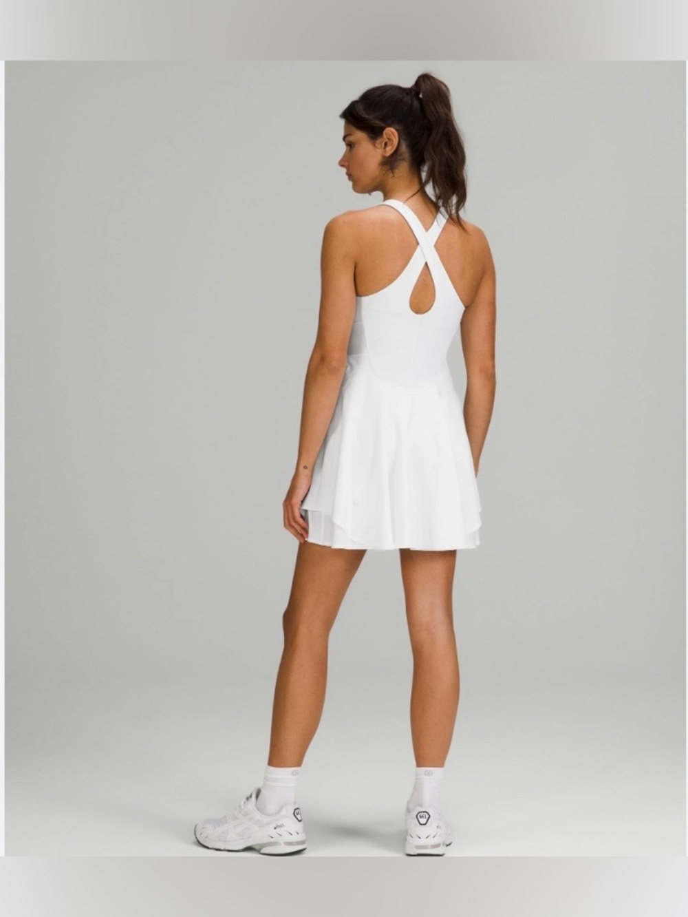 NWOT Lululemon Court Crush Dress White Built In Shorts Supportive Top  Size 4